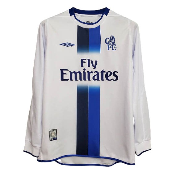 Camiseta Chelsea Segunda Equipo ML Retro 2003 2005 Blanco